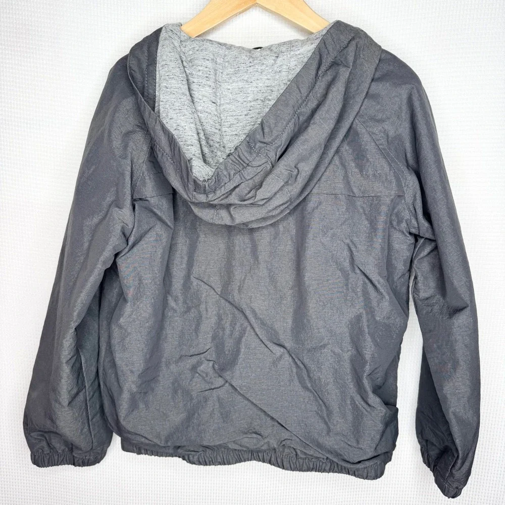 Gymboree Boys Go Outside Gray Hooded Windbreaker Coat Jacket Lined Size 5/6 S